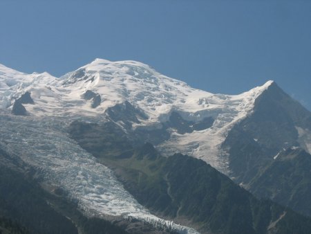 Le Mont Blanc et le Glacier des Bossons vus du Parc Merlet