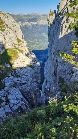 La falaise entrecoupée de profondes ravines 