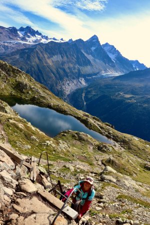 Les quelques échelles sous le lac Blanc