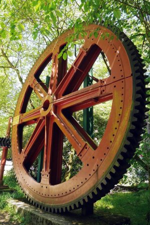 Roue d’entraînement du funiculaire, utilisée de 1913 à 1967.