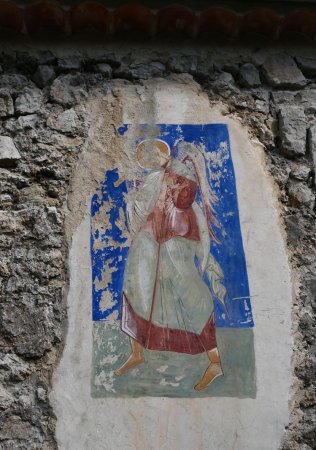 Petite fresque, provenant sans doute de la chapelle.