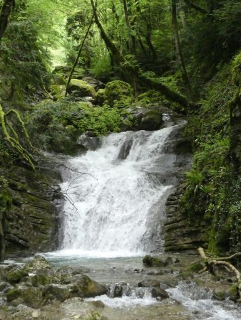 Cascades sans nom le long du chemin.