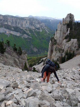 Combe de Veyranche vers la fin du pierrier