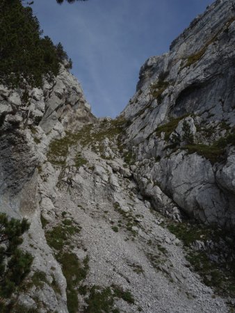 L’arrivée dans le deuxième couloir, à remonter presque jusqu’au collu.