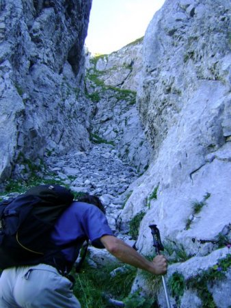 La cheminée de la variante pour gagner le Col de Barmerousse