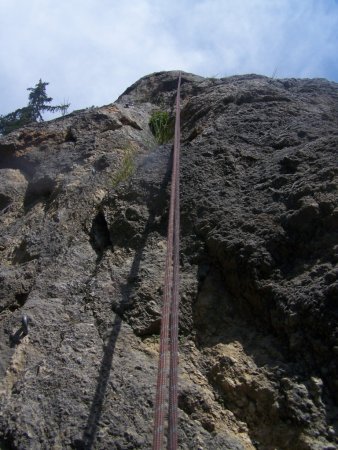 Dans la voie Pythagore, la fissure en 5c.