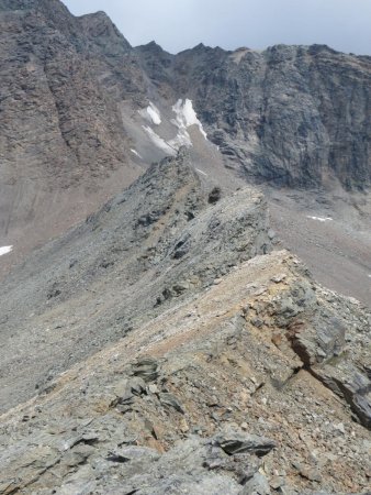 Arête Nord dans le sens du retour.