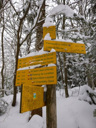 Panneau indicateur du col de la Doriaz