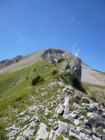 Sur l’arête de montée.