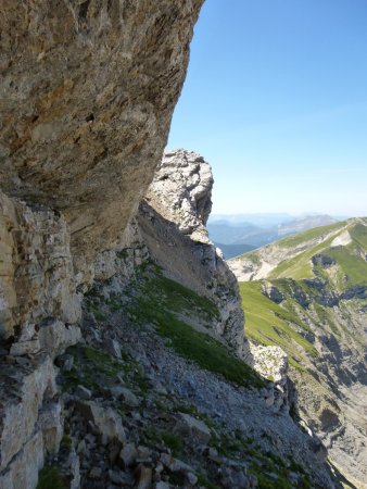 Sur la vire inférieure après le passage équipé.