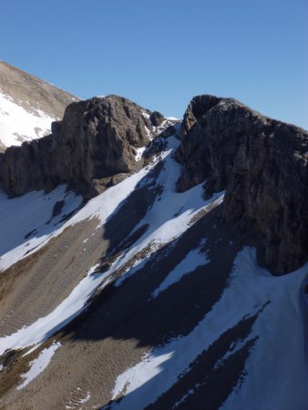 Zoom sur la brèche de l’Aiglière.