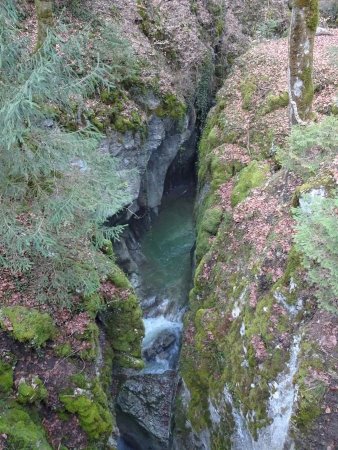 Le Pont du Diable et son canyon, au-dessous