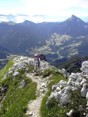 sur l’arête vers le sommet avec en fond chamechaude