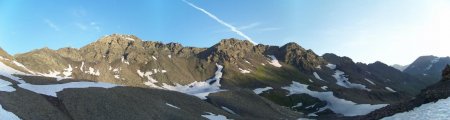 L’ensemble des arêtes depuis l’ancien glacier de la Jave.