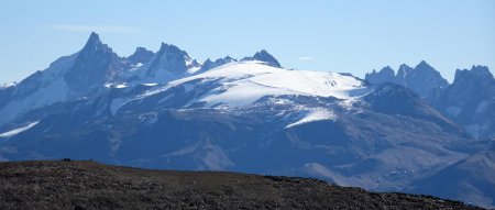 Zoom sur la Meije, le Rateau, le Glacier de Mont-de-Lans