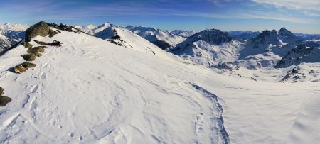 Vue générale de l’arête des Sarrasins