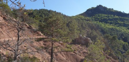 Le sentier passant au-dessus du Ravin du Vèze