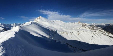 Au sommet : panorama Pinfol - Tête de Gaulent.