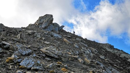 Vers le dernier ressaut sous l’arête sommitale