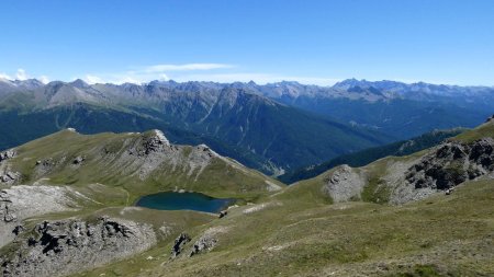 Lac du Malrif et sommets du Queyras.