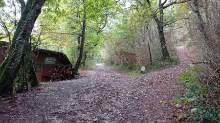 Cabane de chasse, piste en face vers la cascade des Gadois