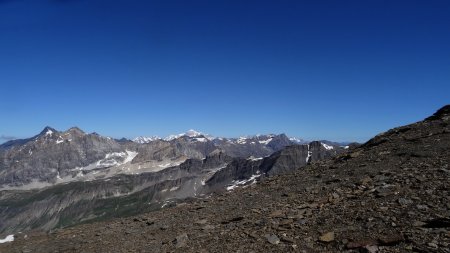 Grande Sassière, Tsanteleina et massif du mont-Blanc.