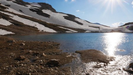 L’arrivée au lac du Santel.