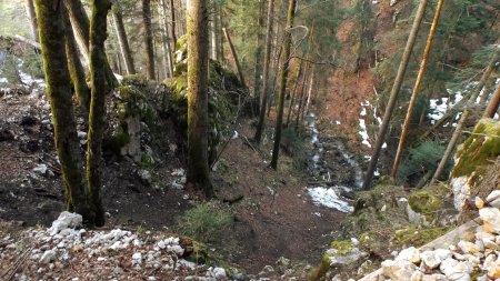 Vue plongeante du sentier.