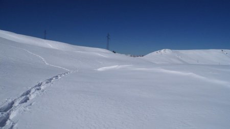 On quitte la piste, passage sous la ligne 