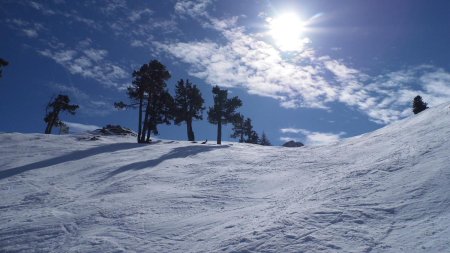 Arrivée vers le sommet du télésiège