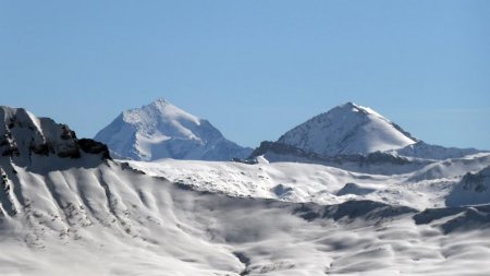 Mont Pourri (Vanoise) et Pointe de la Terrasse (Beaufortain)