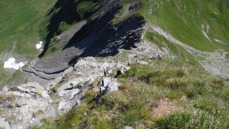 Vue arrière, sur la montée finale