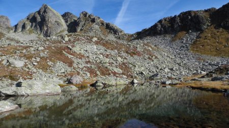 Lac sans nom. Pointe de Cerdosse, col et Rocher de St Laurent