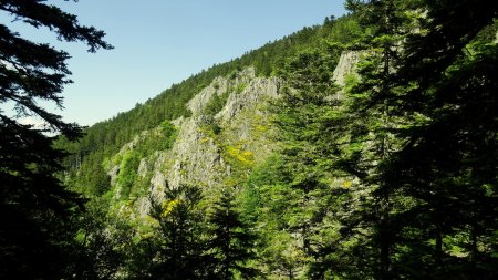 Les falaises entourant le Saut du Gier.