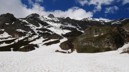 Traversée du grand névé qui couvre le Nant Noir et le Nant Blanc.