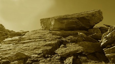 Sur l’arête avec un Soleil de face.