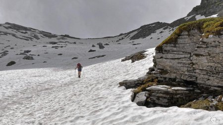 Montée dans le névé...