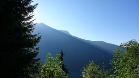 Le soleil décline derrière le Mont Joly.