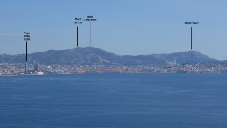 La rade de Marseille vue des crêtes de la Chaîne de l’Estaque