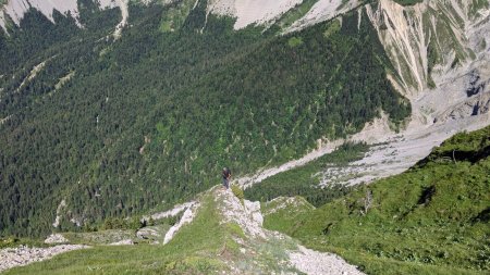 Petite pose dans la raide descente.