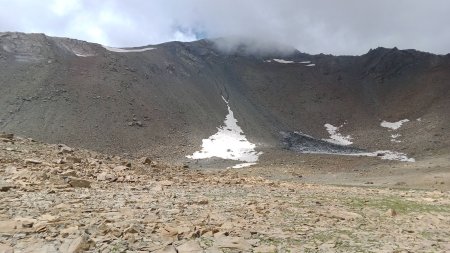 Le pierrier situé sous l’aiguille d’Argentière