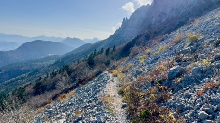 Chemin du retour avec le Mont Aiguille en point de mire