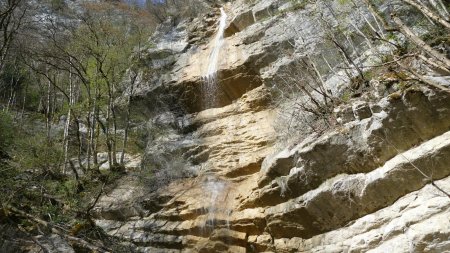 A la cascade ; le débit est faible.