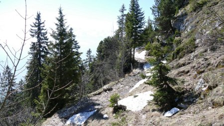 On rencontre très vite des restes de neige.