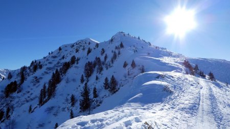 En montant l’arête vers le départ de la Crête des Plagnes