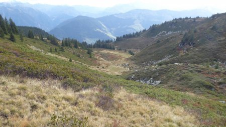 Montée vers le col de Roche Plane, vue arrière