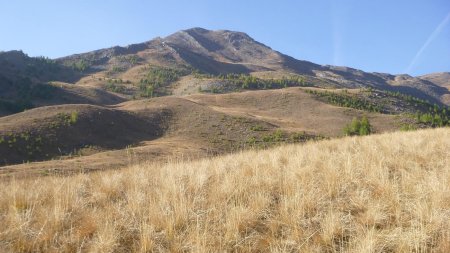 Dans le Vallon de Bachasse,et sur notre gauche, la face Nord de la Pointe Fine