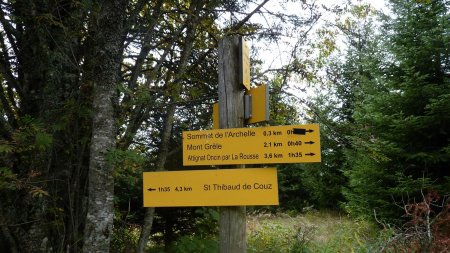 Panneau de l’Archelle, direction le Mont Grêle