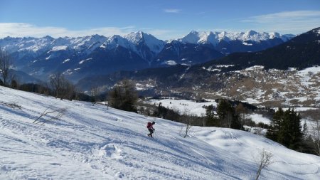 Descente ’au pif’ en essayant de profiter des zones sans passage.