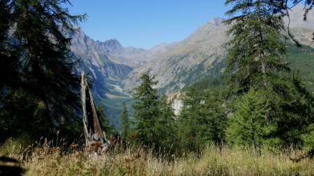 En cours de montée, fenêtre sur le Vallon du Fournel.